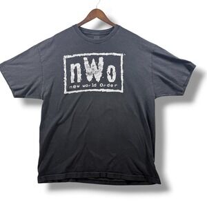 WWE Authentic nWo New World Order T-Shirt Mens XL Black Short Sleeve Graphic Tee